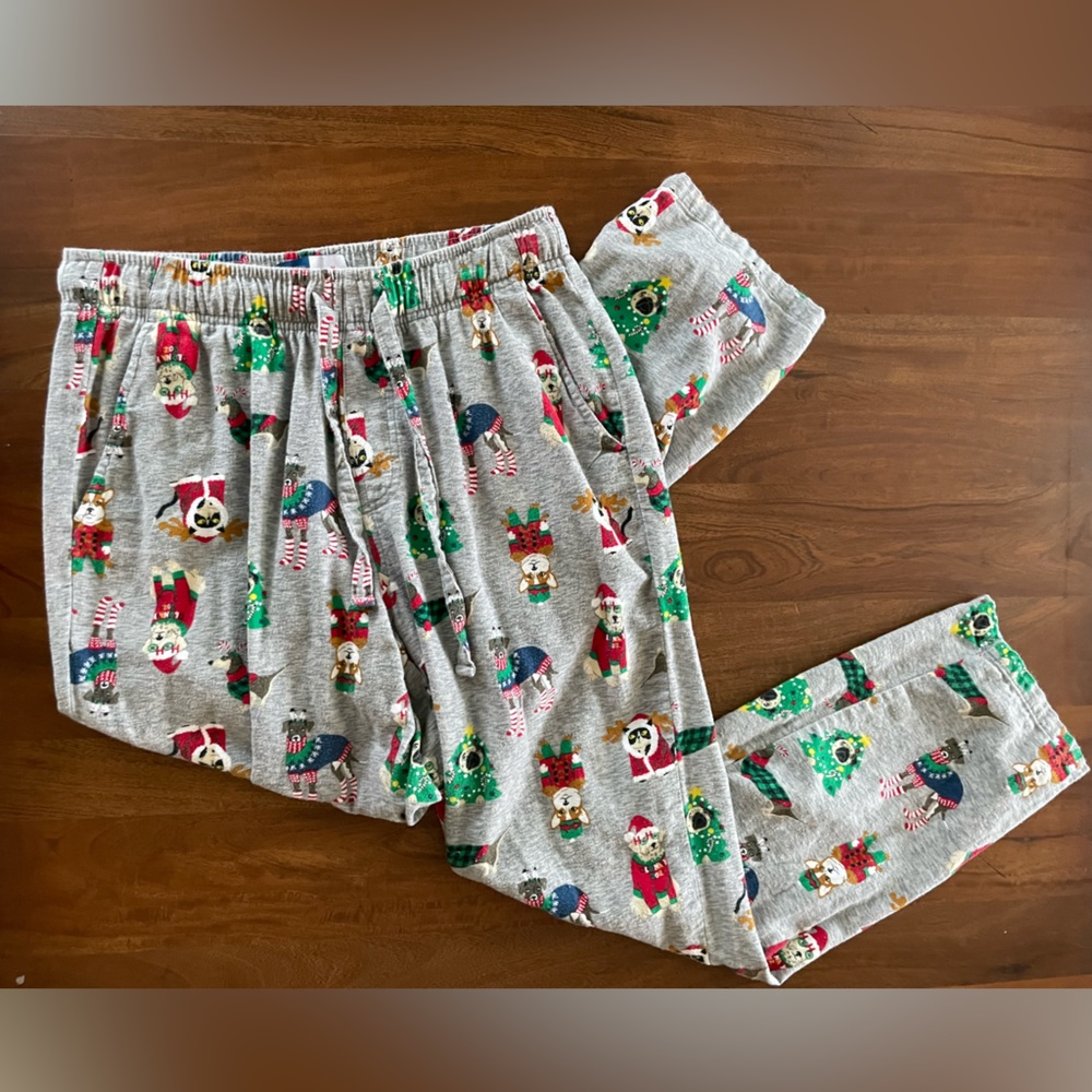 Old Navy Christmas dog flannel pj bottoms